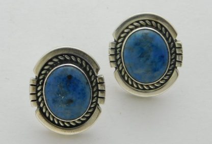 EVELYN SPENCER Navajo Lapis Lazuli and Sterling Silver Earrings