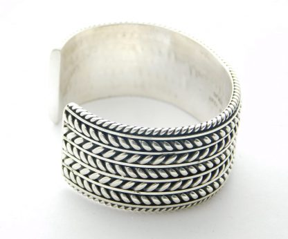 Side view of Tom Hawk Navajo Sterling Silver Bracelet