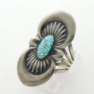Allen Key White Hogan Navajo Number 8 Turquoise Sterling Silver Ring