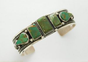 HAPPY PIASSO Navajo ROYSTON TURQUOISE and Sterling Silver Bracelet