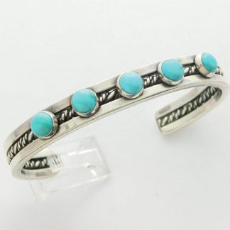 Roger Francisco Navajo Sterling Silver and Turquoise Bracelet