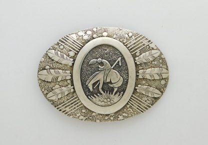 Richard Begay Navajo End of the Trail Sterling Silver Belt Buckle