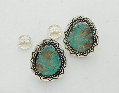 Tom Willeto Navajo Sterling Silver and Turquoise Earrings