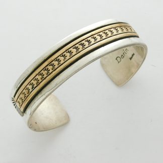 DARIN BILL Navajo Sterling Silver and Gold Overlay Bracelet