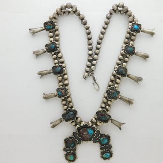 Bisbee Turquoise Squash Blossom Necklace
