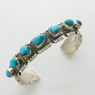 TOBY HENDERSON Navajo BISBEE TURQUOISE and Sterling Silver Bracelet