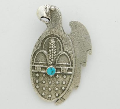 Anthony Lovato Santo Domingo Sterling Silver and Turquoise Eagle Pendant