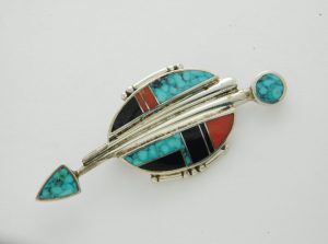 Ray Tracey / Knifewing Segura Navajo Waterweb Turquoise Sterling Pin
