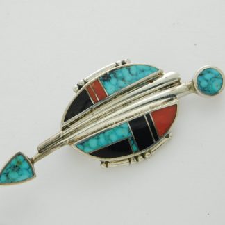 Ray Tracey / Knifewing Segura Navajo Waterweb Turquoise Sterling Pin
