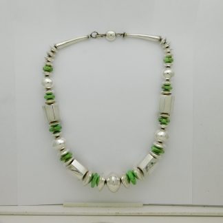Artie Yellowhorse Navajo Sterling Silver and Gaspiete Necklace