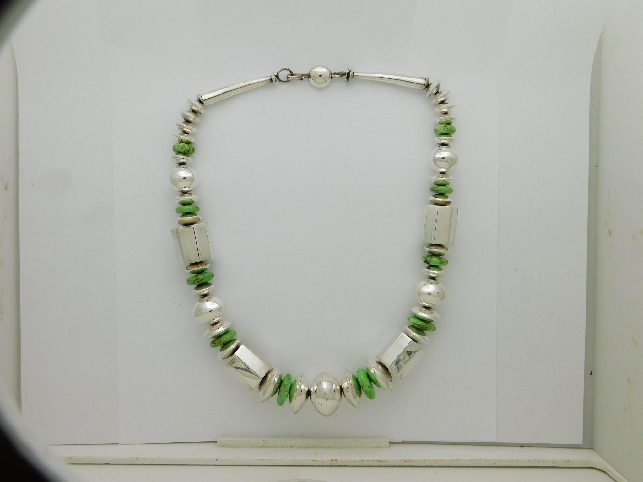 Artie Yellowhorse Navajo Sterling Silver and Gaspiete Necklace