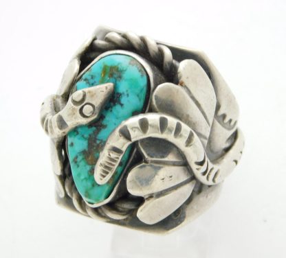 Charlie Morgan Navajo Sterling Silver and Turquoise Snake Ring
