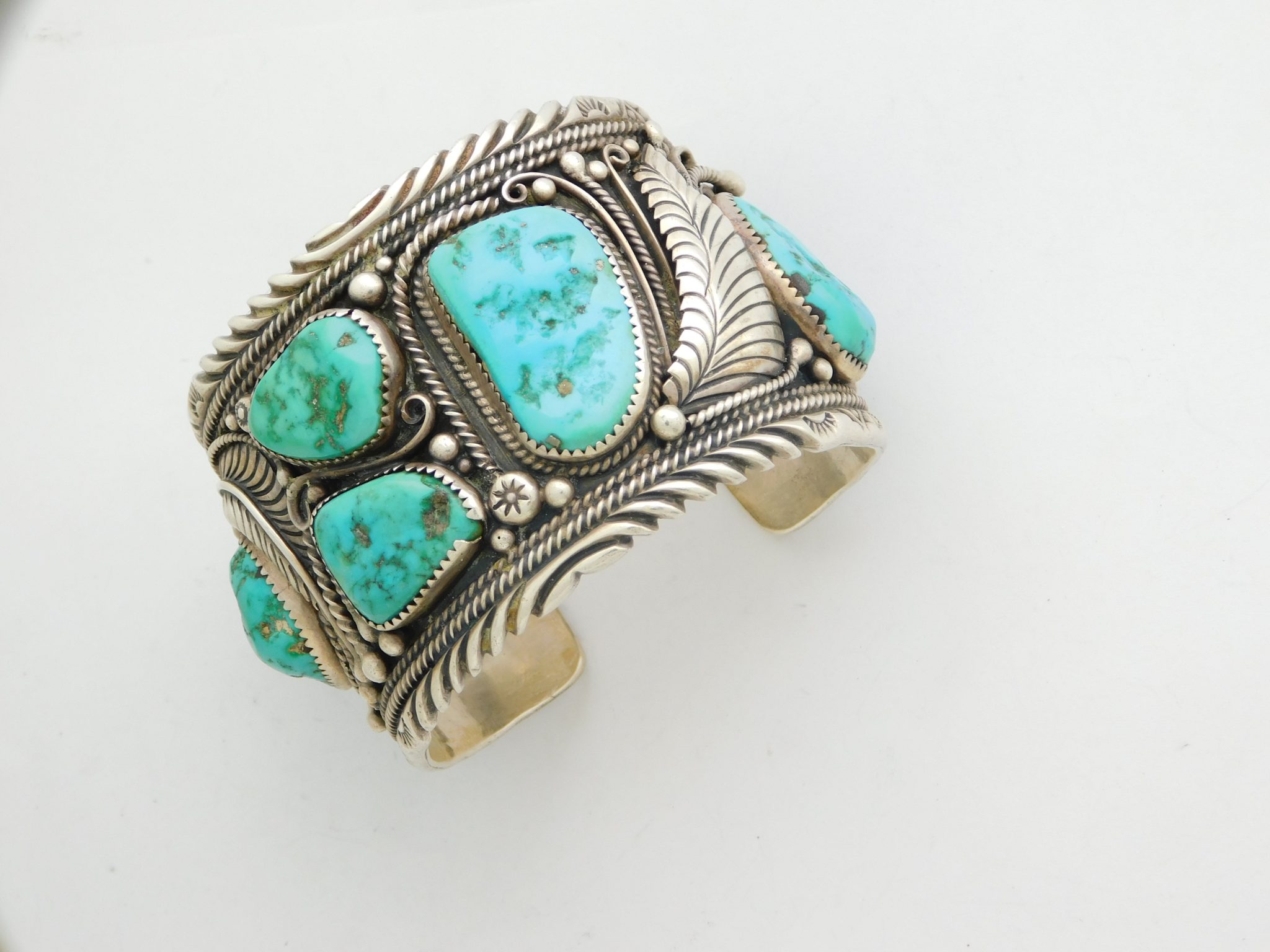 Natural Turquoise Nugget Silver Cuff 35943
