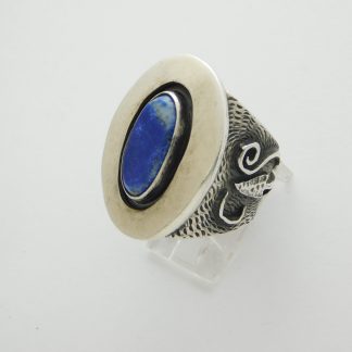 Adam Ramirez Ute / Acoma Lapis and Sterling Silver Ring