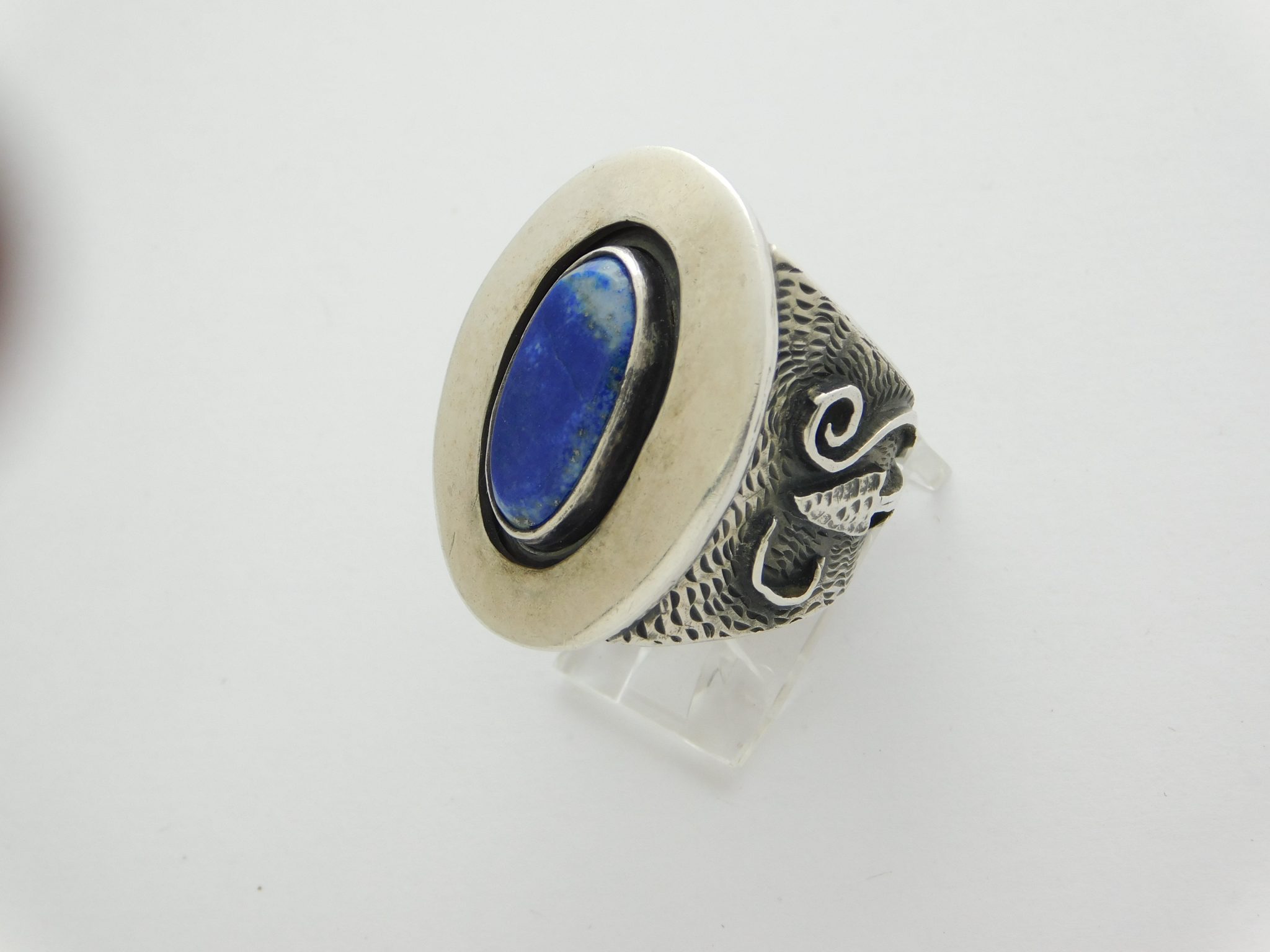 Adam Ramirez Ute / Acoma Lapis and Sterling Silver Ring