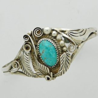Justin Morris Navajo Sterling Silver and Kingman Turquoise Bracelet