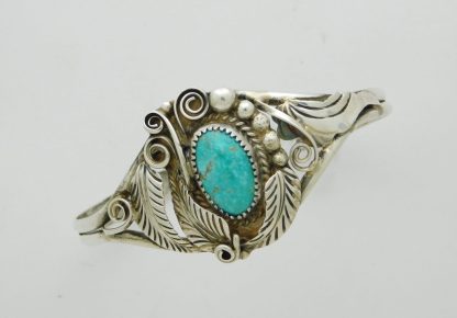 Justin Morris Navajo Sterling Silver and Kingman Turquoise Bracelet
