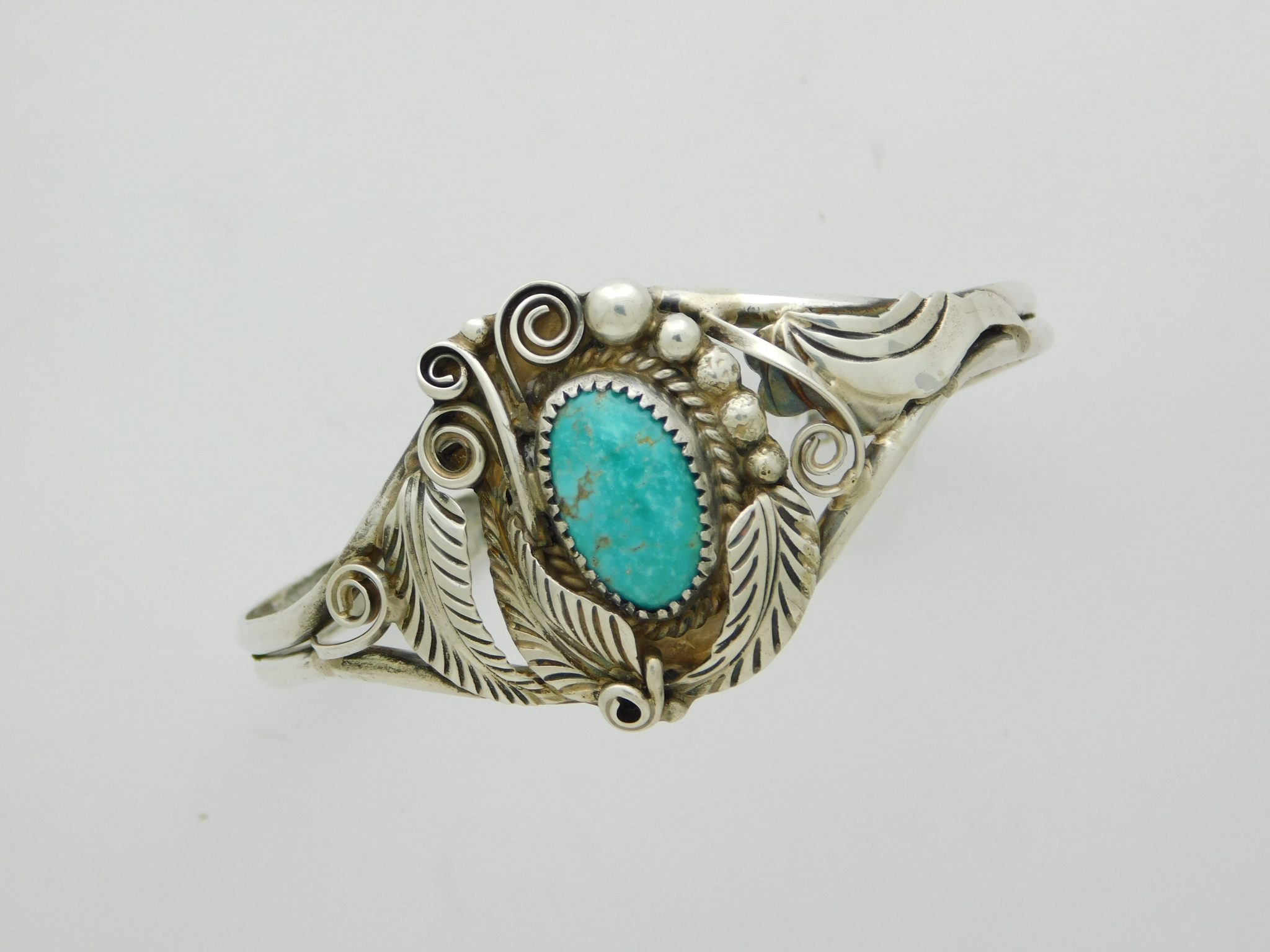 Justin Morris Navajo Sterling Silver and Kingman Turquoise Bracelet
