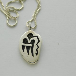 Kevin Tokalo Hopi Sterling Silver Bird and Snake Pendant