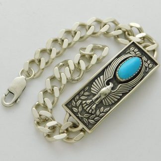Shube's Manufacturing, Inc. Eagle Turquoise and Sterling Silver Bracelet