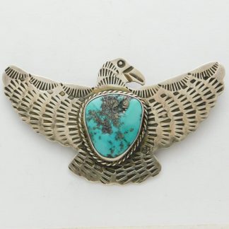 Albert Cleveland Navajo Sterling Silver and Morenci Turquoise Eagle