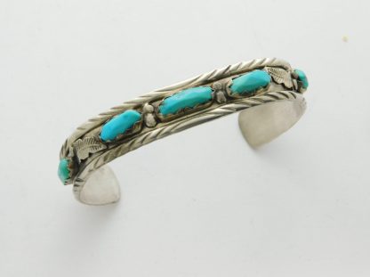 Marvelyne Cheama Zuni Kingman Turquoise and Sterling Silver Bracelet