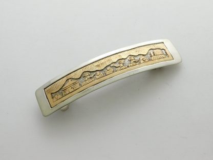 Tom and Sylvia Kee Navajo Sterling Silver and Gold Hair Barrette