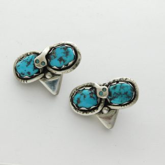 Effie Calavaza Zuni Turquoise and Sterling Silver Snake Collar Tips