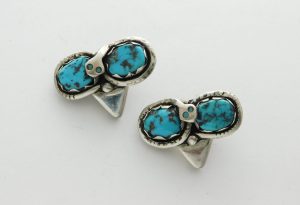 Effie Calavaza Zuni Turquoise and Sterling Silver Snake Collar Tips