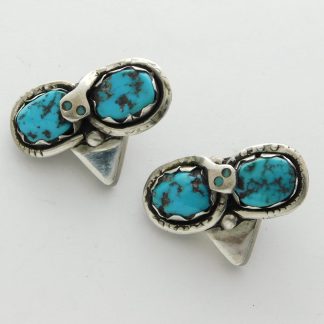Effie Calavaza Zuni Turquoise and Sterling Silver Snake Collar Tips