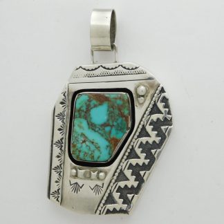 Tommy Singer Navajo Turquoise and Sterling Silver Pendant