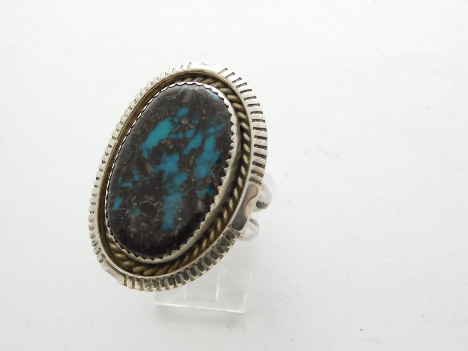 Augustine Largo Navajo Bisbee Turquoise and Sterling Silver Ring