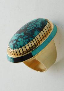Don Juan Johnson Persian Turquoise and 14kt. Gold Ring