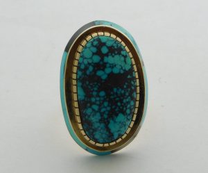 Don Juan Johnson Persian Turquoise and 14kt. Gold Ring