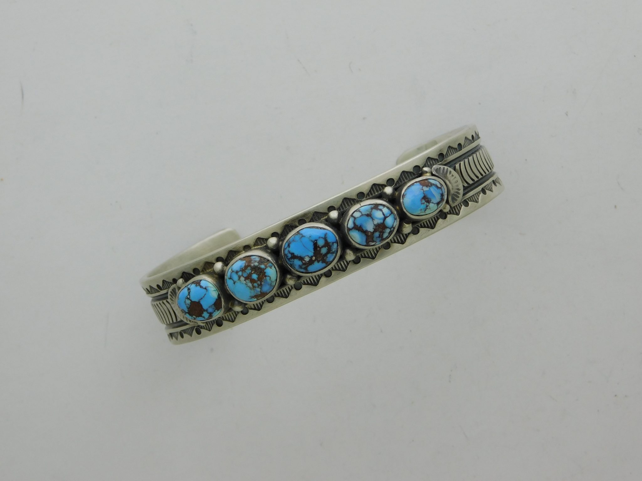 😢 FRANCIS YAZZIE Navajo GOLDEN HILLS TURQUOISE and Sterling Silver  Bracelet Size 7-3/8