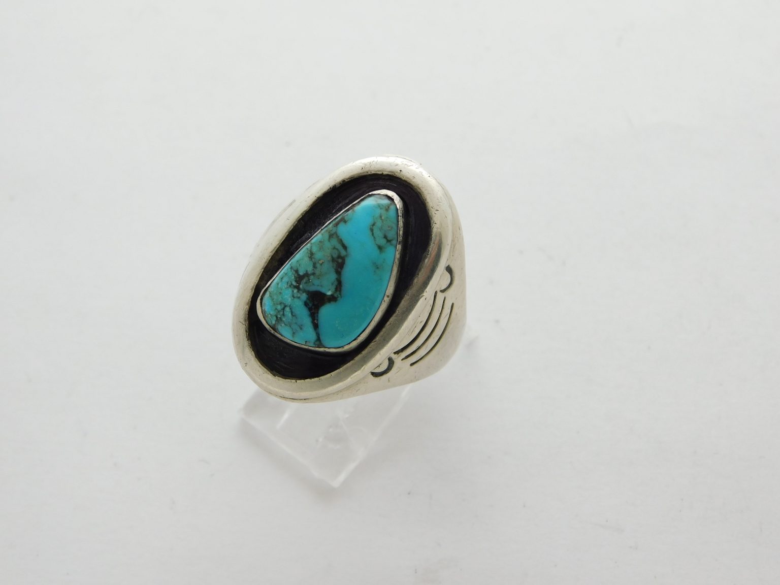 Dan Platero Navajo Kingman Turquoise and Sterling Silver Ring