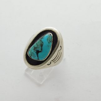 Dan Platero Navajo Kingman Turquoise and Sterling Silver Ring