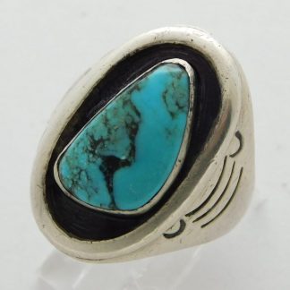 Dan Platero Navajo Kingman Turquoise and Sterling Silver Ring