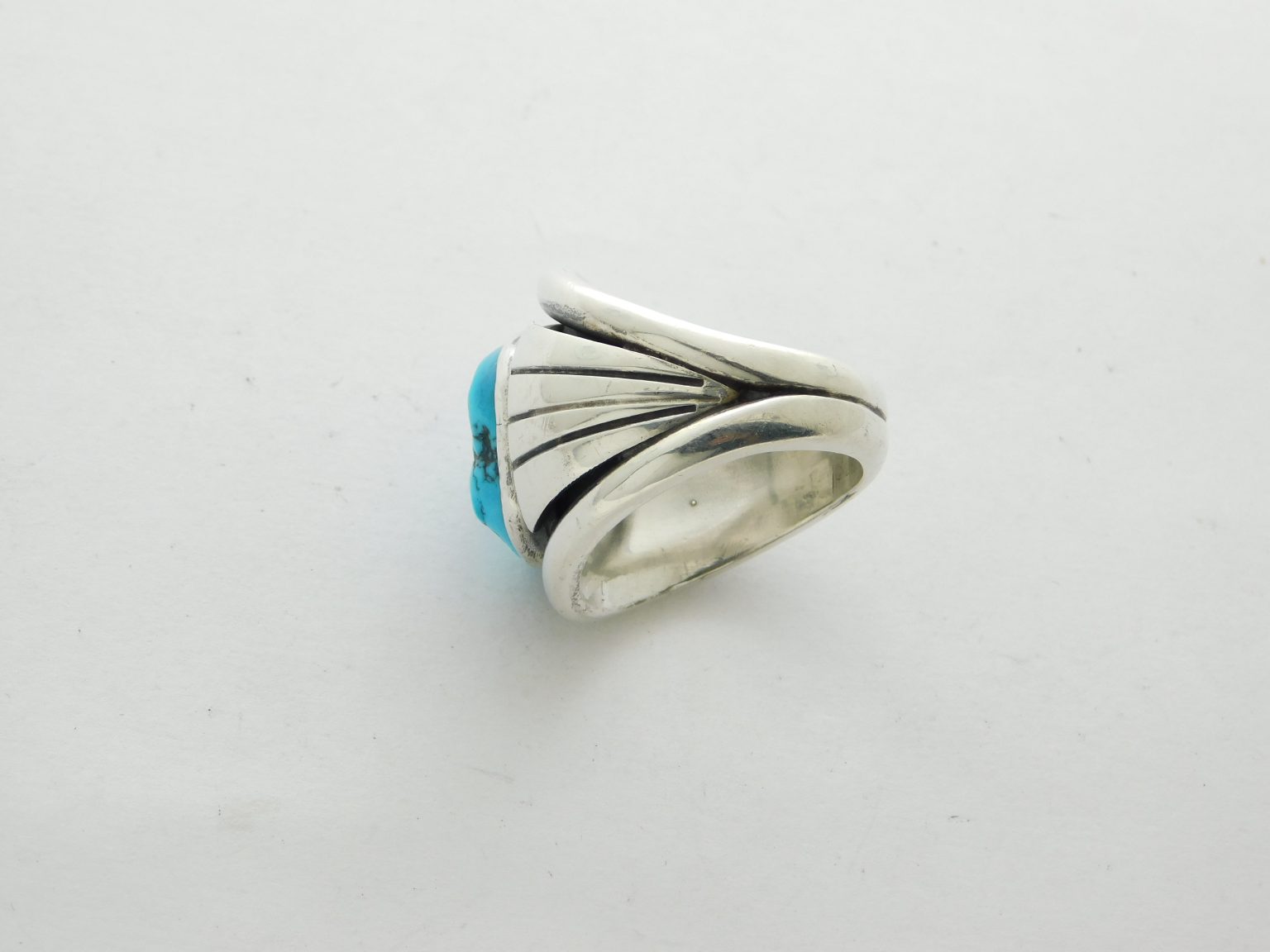 Side view of FRANK PATANIA JR. Sterling Silver & Sleeping Beauty Turquoise Ring
