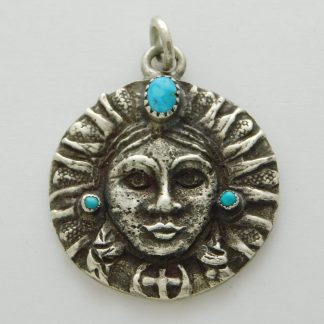 Michael Contreras Sterling Silver and Turquoise Tineo Pendant