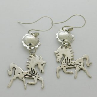 James Fendenheim Tohono O'odham Papago Ponies Sterling Silver Earrings