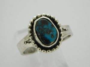 BISBEE TURQUOISE and Sterling Silver Ring Size 8-3/4