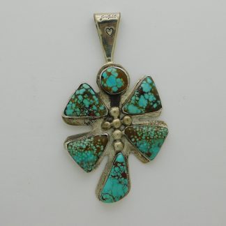 James Fendenheim Tohono O'odham Sterling and #8 Turquoise Dragonfly Pendant