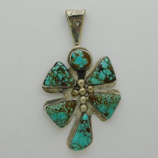James Fendenheim Tohono O'odham Sterling and #8 Turquoise Dragonfly Pendant