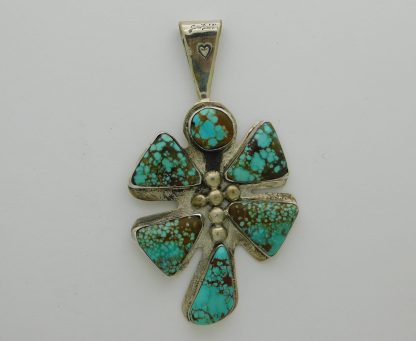 James Fendenheim Tohono O'odham Sterling and #8 Turquoise Dragonfly Pendant