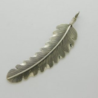 D. Lerma Navajo Sterling Silver Feather Pendant 3"
