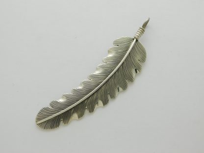 D. Lerma Navajo Sterling Silver Feather Pendant 3"