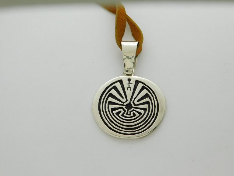 JAMES FENDENHEIM Tohono O’odham Man-in-the-Maze Sterling Silver Ingot Pendant