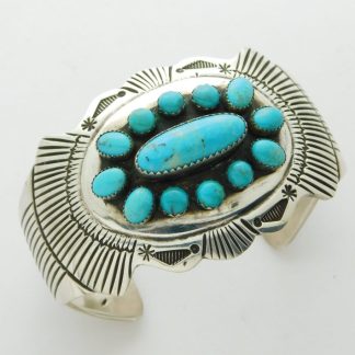 JAMES SHAY Sterling Silver and Turquoise Bracelet Size 7