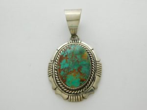 Ted Edsitty Navajo Turquoise and Sterling Silver Pendant